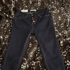 Encore Jeans Women's Navy Skinny Button-Fly Jeans